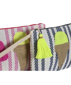 Necessaire Home ESPRIT Azzurro Rosa 26 x 2 x 19 cm (2 Unità)