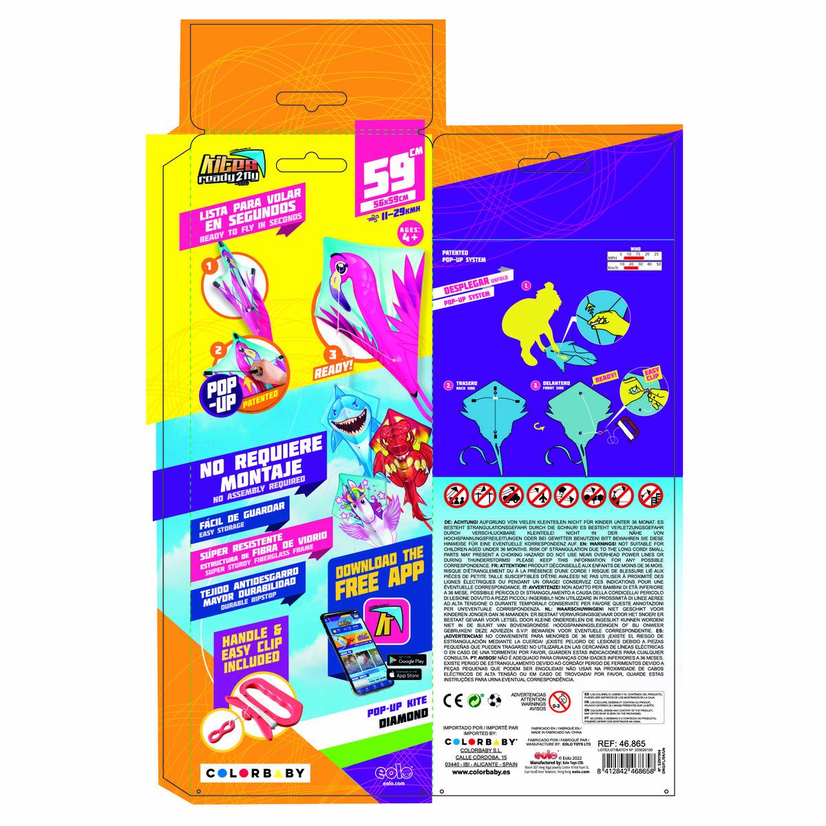 Aquilone Eolo Pop-up Diamante 58 x 69 x 4 cm 12 Unità