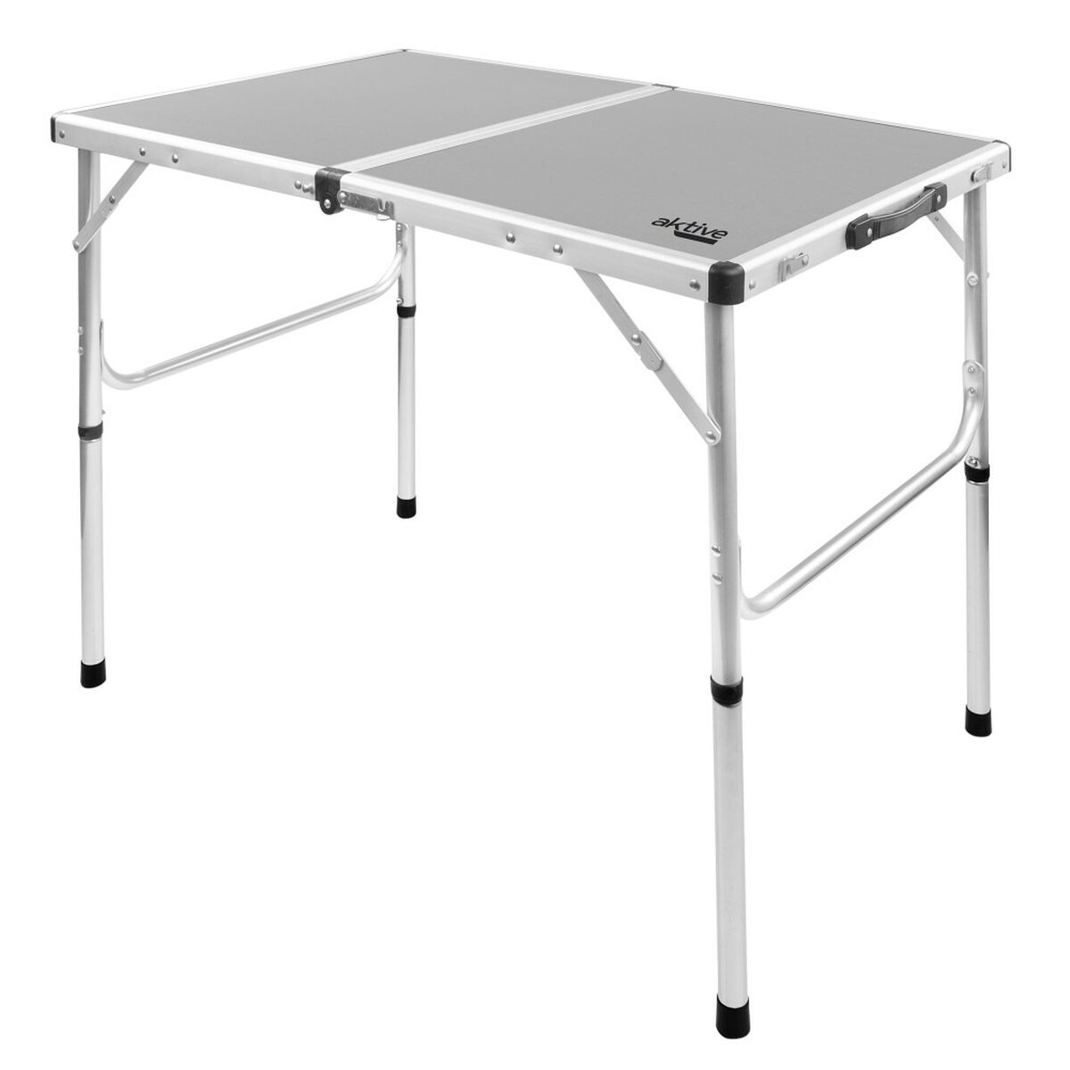 Tavolo Pieghevole Aktive Campeggio Grigio 90 x 70 x 60 cm (2 Unità)