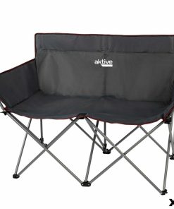 Divano a 2 Piazze Aktive Nero Pieghevole 107 x 88 x 63 cm (2 Unità)