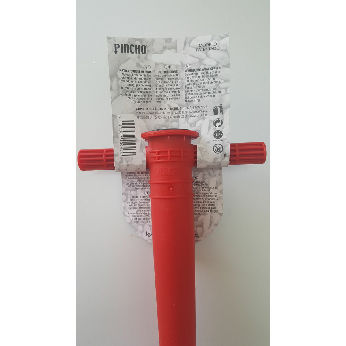 Asta con punta a vite per ombrellone Alluminio Rosso Azzurro Pistacchio Argento Giallo Blu Marino (32 x 16,5 x 6,50 cm)