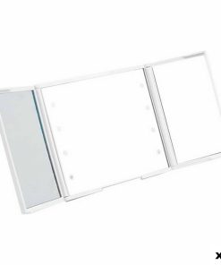 Specchio Tascabile Berilo Bianco ABS 1,5 x 9,5 x 11,5 cm Luce LED (12 Unità)