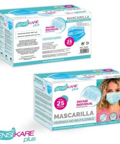 Scatola di maschere igieniche SensiKare 25 Pezzi (12 Unità)
