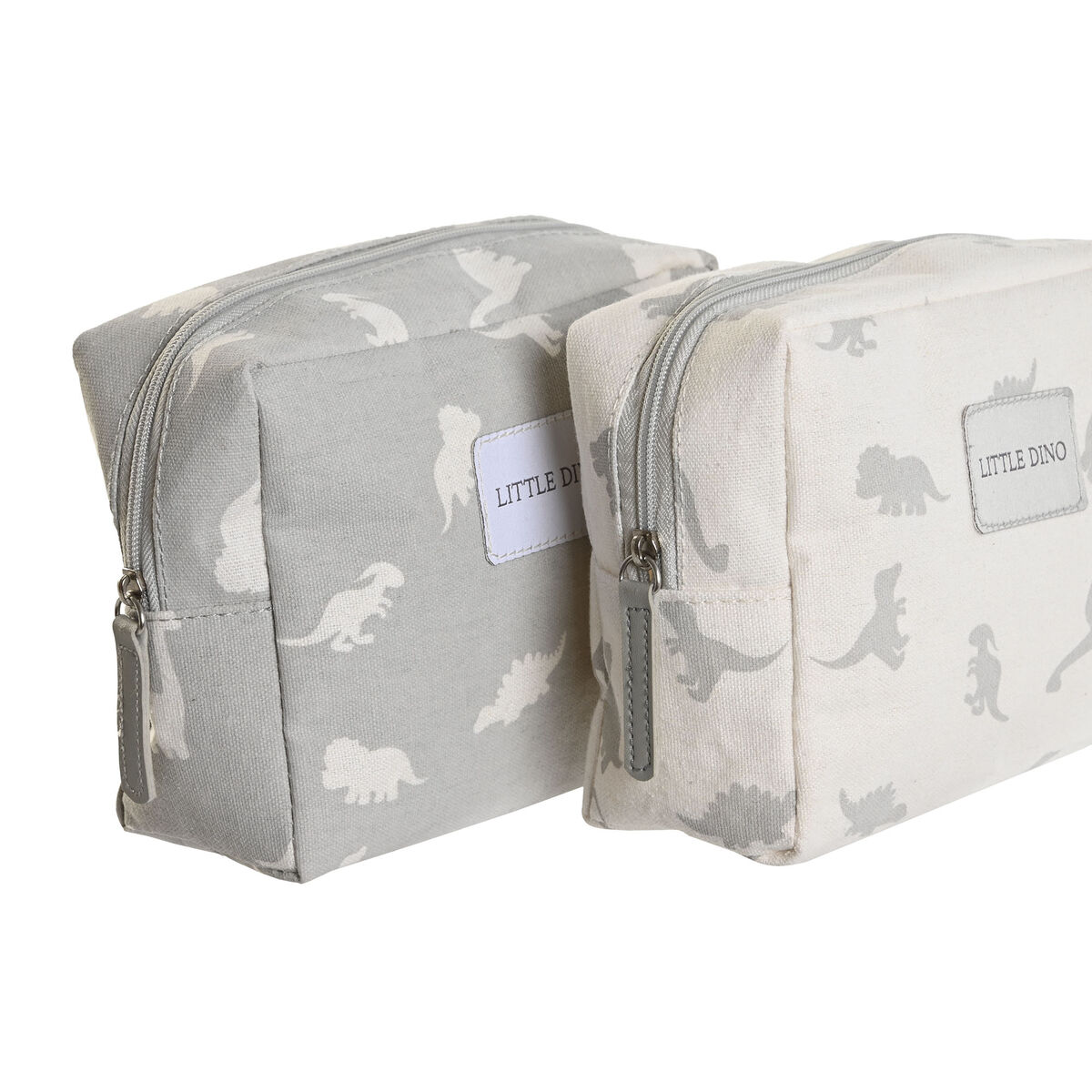 Necessaire da Viaggio DKD Home Decor Bianco Grigio polialgodon Dinosauro 15 x 6 x 12 cm (2 Unità)
