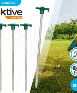 Picchetti da campeggio Aktive 25 cm 4 Pezzi Ø 8 mm (24 Unità)