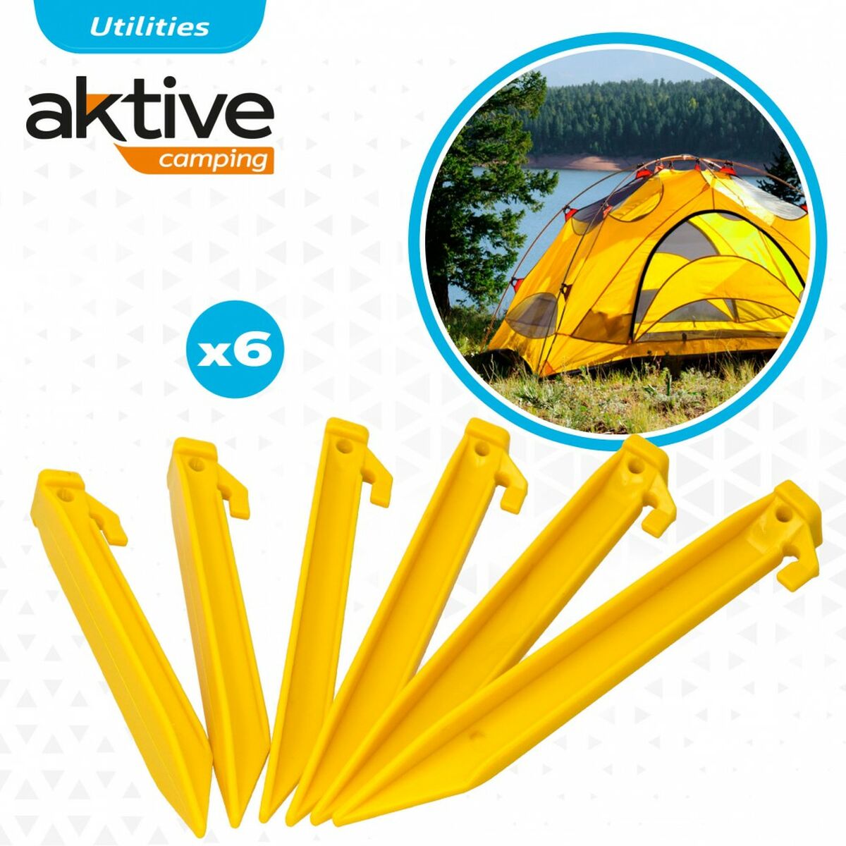 Picchetti da campeggio Aktive 6 Pezzi (24 Unità)