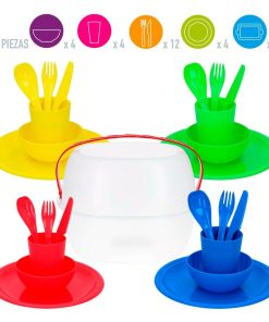 Set da picnic Aktive 22,5 x 1,5 x 22,5 cm polipropilene (4 Unità)