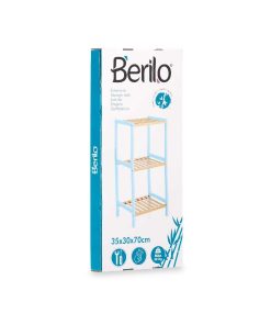 Scaffale da Bagno Berilo Azzurro Naturale 35 x 30 x 70 cm 35,2 x 70 x 30,2 cm