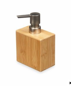 Dispenser di Sapone Berilo Argentato Bambù Plastica 9,7 x 15 x 5,8 cm (12 Unità)