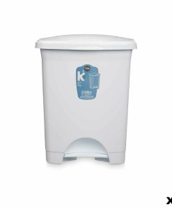 Cestino a pedale Bianco Plastica 30 L (4 Unità)