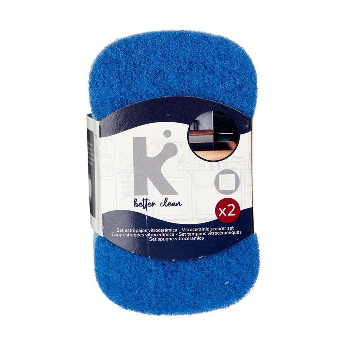 Set di spugne Azzurro 7 x 12,3 x 2,5 cm (32 Unità)