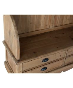 Appendiabiti con ripiano DKD Home Decor Marrone Nero Pino Specchio Naturale Alpino 124 x 40 x 200 cm