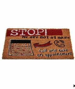 Zerbino Stop Nero Rosso Naturale Fibra di cocco 40 x 1,5 x 60 cm (12 Unità)