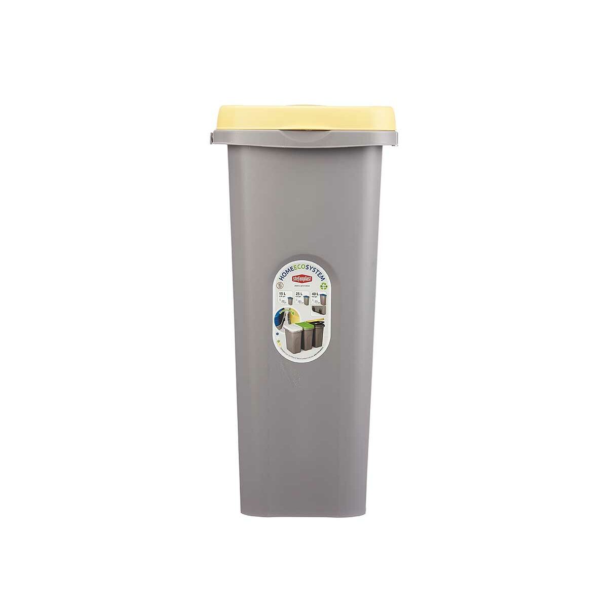 Cestino Stefanplast Giallo Grigio Plastica 25 L (6 Unità)