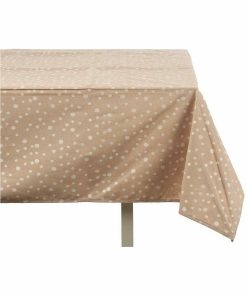 Tovaglia antimacchia Kinvara Bianco Beige Jacquard Antimacchia Pois 140 x 180 cm (8 Unità)
