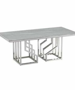 Tavolino da Caffè DKD Home Decor Bianco Argentato Cristallo Acciaio 120 x 60 x 40 cm