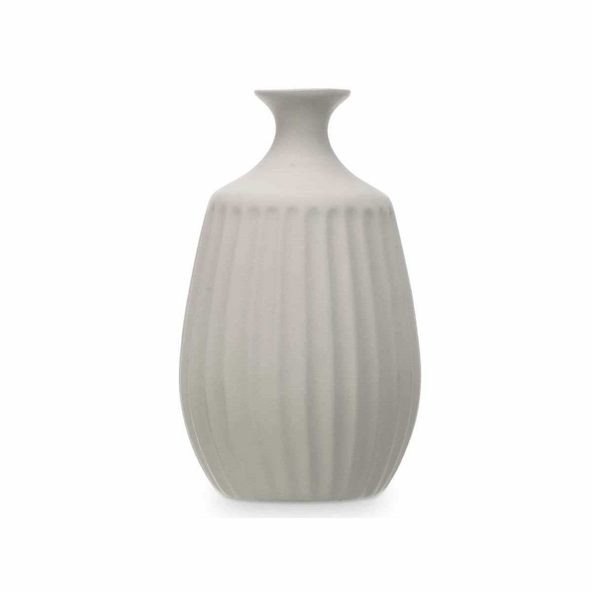 Vaso Gift Decor Grigio Ceramica Righe 19 x 31 x 19 cm (4 Unità) - Image 2