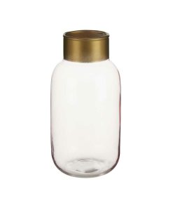 Vaso Gift Decor Rosa Dorato Vetro 11,5 x 24 x 11,5 cm (6 Unità)