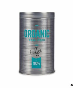 Barattolo in Metallo Kinvara Organic Grigio Latta 10,4 x 18,2 x 10,4 cm Caffè (24 Unità)