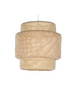 Lampadario Home ESPRIT Marrone Chiaro Bambù 50 x 50 x 55 cm