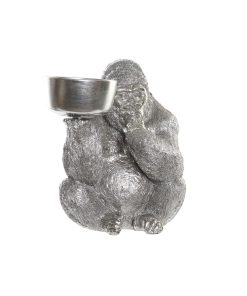 Statua Decorativa DKD Home Decor Argentato Resina Gorilla (32 x 26,5 x 36 cm)