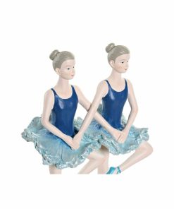 Statua Decorativa DKD Home Decor Azzurro Romantico Ballerina Classica 14 x 7,5 x 21,5 cm