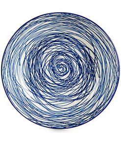 Piatto Fondo Vessia Azzurro Bianco Porcellana Righe 20 x 4,7 x 20 cm (6 Unità)