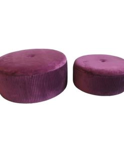 Poggiapiedi DKD Home Decor Poliestere MDF Bordeaux (70 x 70 x 28 cm)