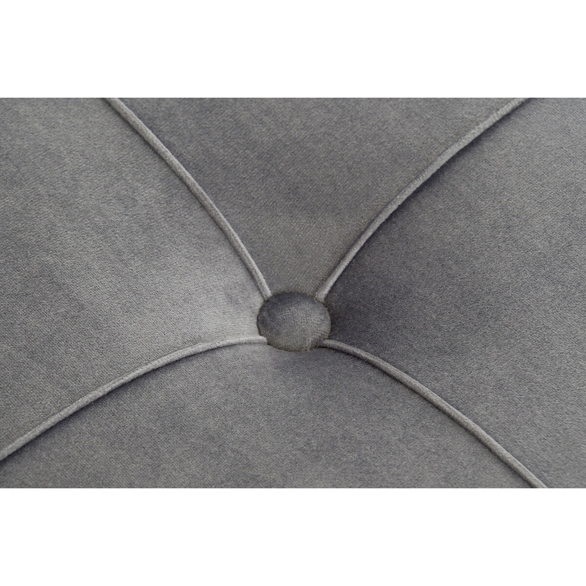 Panca DKD Home Decor Schiuma Grigio Dorato Metallo Poliestere Velluto Legno MDF (80 x 80 x 47 cm) - Image 4