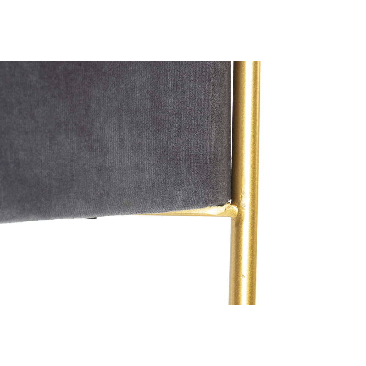 Panca DKD Home Decor Schiuma Grigio Dorato Metallo Poliestere Velluto Legno MDF (80 x 80 x 47 cm) - Image 3
