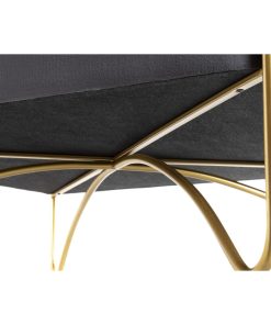 Panca DKD Home Decor   Schiuma Grigio Dorato Metallo Poliestere Velluto Legno MDF (80 x 80 x 47 cm)