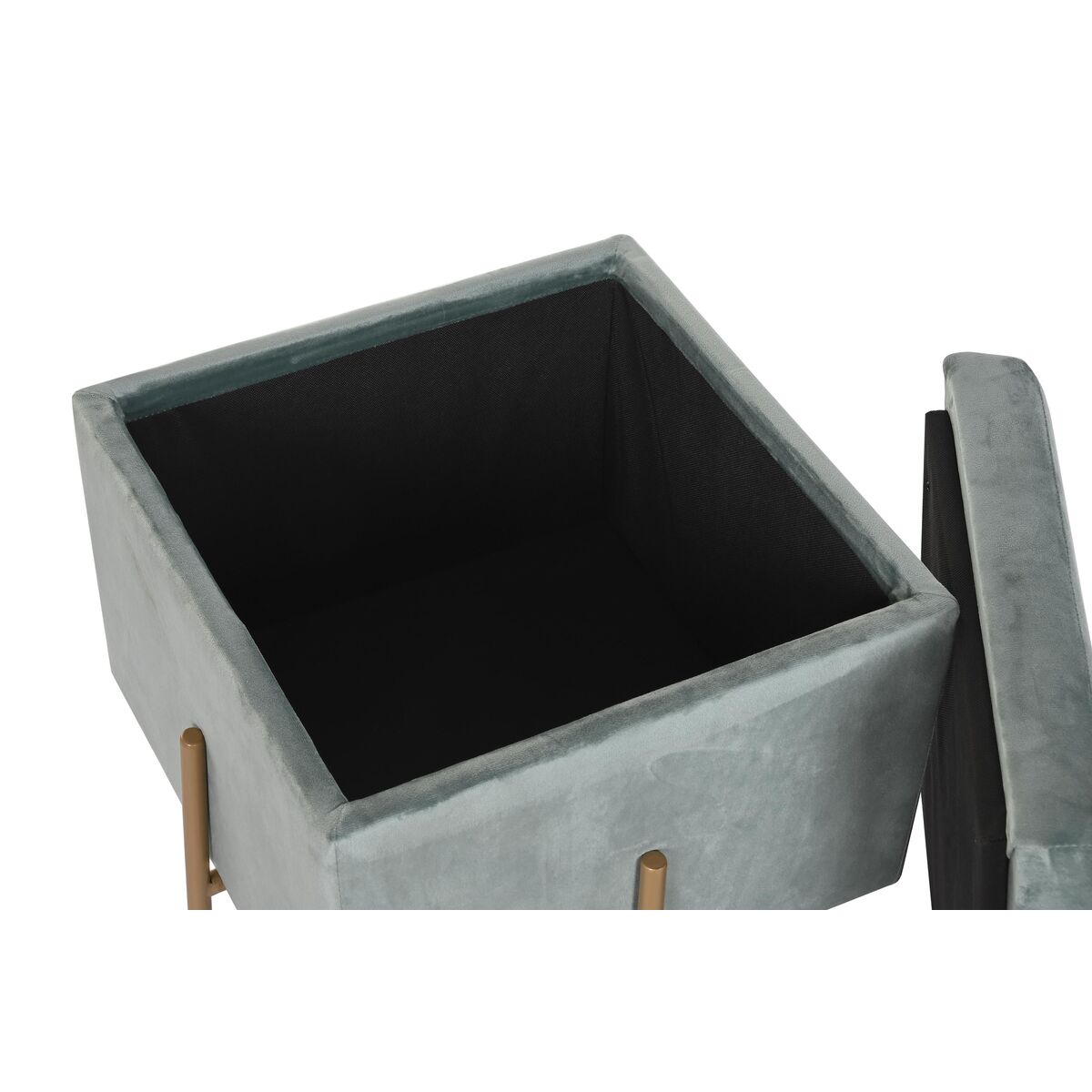 Poggiapiedi DKD Home Decor Metallo Turchese Poliestere (45 x 45 x 45 cm) - Image 3