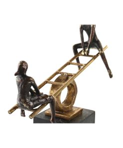 Statua Decorativa DKD Home Decor Nero Dorato Metallo Resina Persone Moderno (27 x 9 x 27,5 cm)