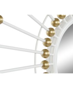 Specchio da parete Home ESPRIT Bianco Dorato 80 x 2,5 x 80 cm