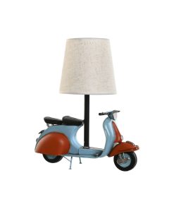 Lampada da tavolo Home ESPRIT Azzurro Arancio Lino Metallo 31 x 15 x 34 cm