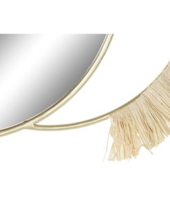 Specchio da parete DKD Home Decor Dorato Naturale Frange Boho 89 x 2 x 40 cm