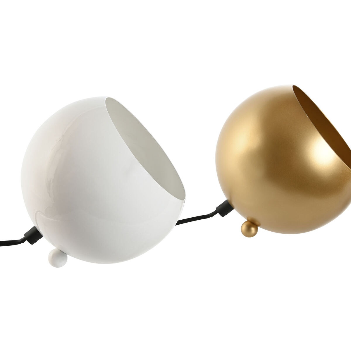 Lampada da tavolo Home ESPRIT Bianco Dorato Metallo 50 W 220 V 15 x 15 x 15 cm (2 Unità) - Image 3