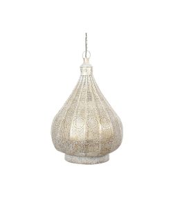 Lampadario Home ESPRIT Bianco Dorato Metallo 40 W 40 x 40 x 55 cm