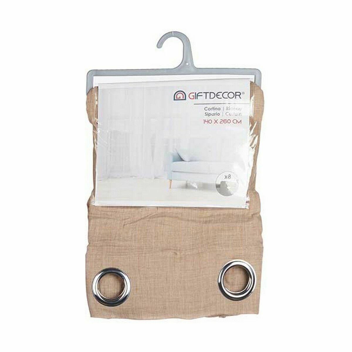 Tenda Gift Decor Beige 140 x 0,1 x 260 cm (6 Unità) - Image 2