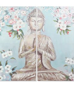 Tela DKD Home Decor Tela 140 x 3 x 140 cm Buddha
