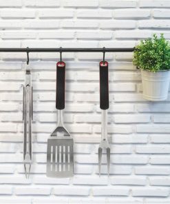 Set Utensili da Barbecue Aktive 3 Pezzi Barbecue Acciaio inossidabile 9 x 41 x 5 cm (4 Unità)