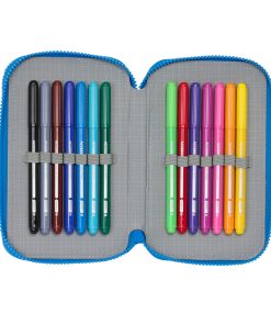 Astuccio Doppio Donald Azzurro 12.5 x 19.5 x 4 cm (28 Pezzi)