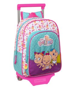 Trolley per la Scuola The Bellies 26 x 34 x 11 cm Viola Turchese Bianco