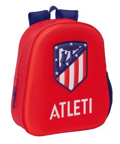 Zaino Scuola 3D Atlético Madrid Rosso 27 x 33 x 10 cm