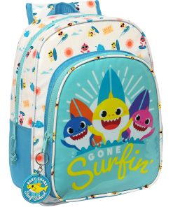Zaino Scuola Baby Shark Surfing Azzurro Bianco 26 x 34 x 11 cm