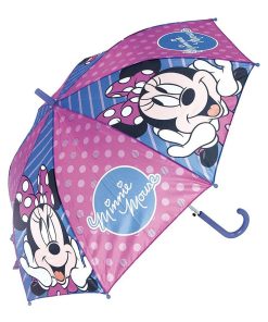 Ombrello Automatico Minnie Mouse Lucky Azzurro Rosa (Ø 84 cm)