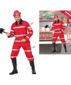 Costume per Adulti DISFRAZ BOMBERO XS-S Shine Inline 57034 Rosso Pompiere XS/S (2 Pezzi)