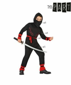 Costume per Bambini Th3 Party Nero Rosso (4 Pezzi) Taglia:5-6 Anni