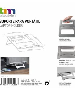Supporto per Portatile TM Electron Silicone Alluminio Ergonomico 22,5 x 22,8 x 0,4 cm