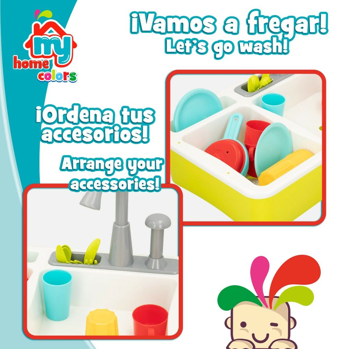 Cucina Giocattolo Colorbaby 22 Pezzi 42 x 29 x 28 cm Accessori Lavello - Image 3